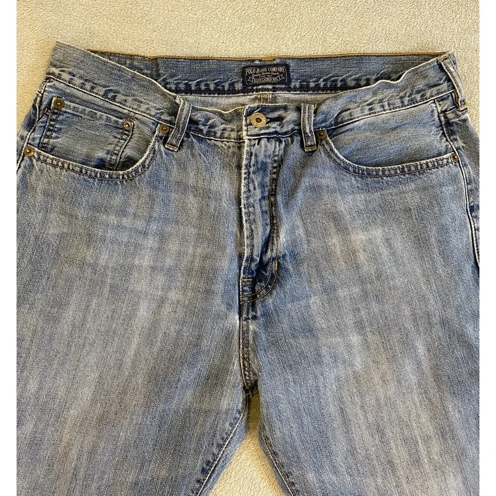 Polo Ralph Lauren Jeans‎ Mens 34x34 Straight Light Wash Blue Denim